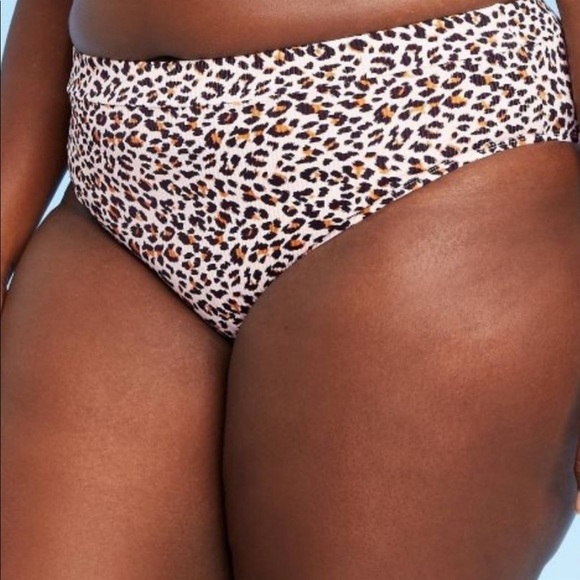 Leopard Ribbed Hipster Bottoms and Bralette  Bikini Women’s Size Plus 14W NEW - Picture 8 of 14